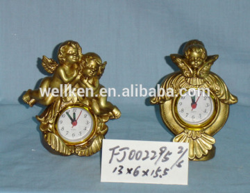 polyresin angel clock,resin bronze angel,polystone cherub