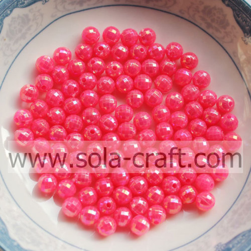 Opaque AB Multicolor Acrylic Round Beads for wedding pearl bracelet and necklace