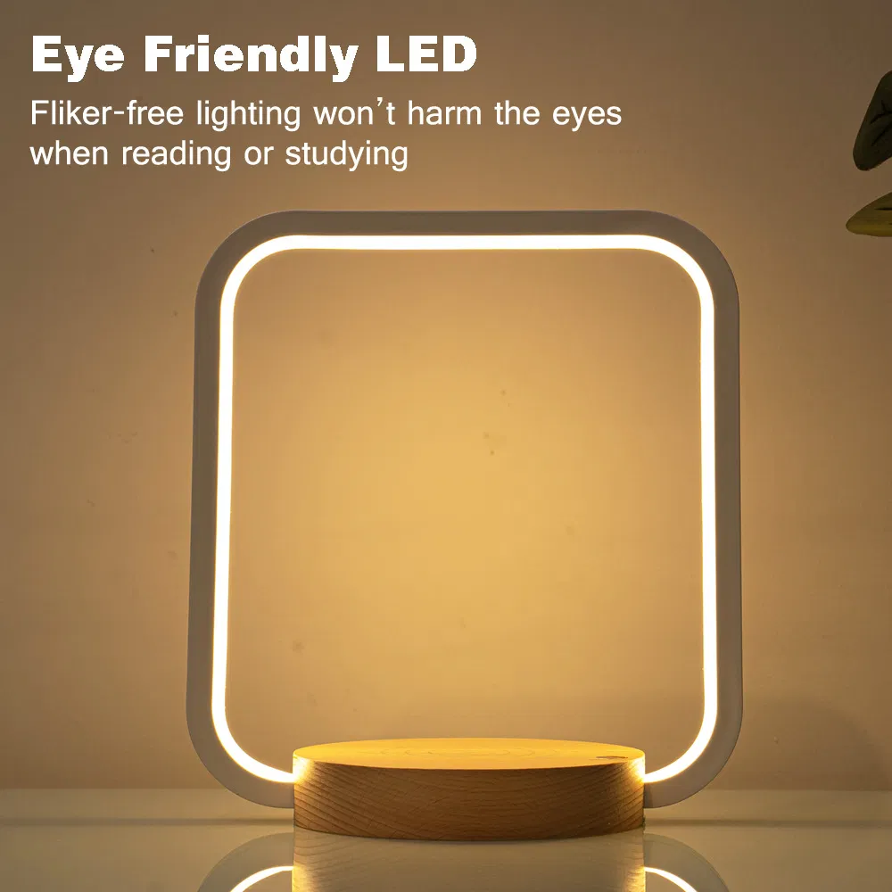 Modern LED Bedside Lamp with Wireless Charging Station