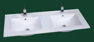 Rectangular cabinet washbasin Featured Double Basin