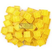 Yellow Sparkle Glass Mosaic Tile for DIY Craft