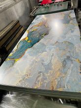 Mirror Finish UV Cured Marble Sheet Fade Resistant
