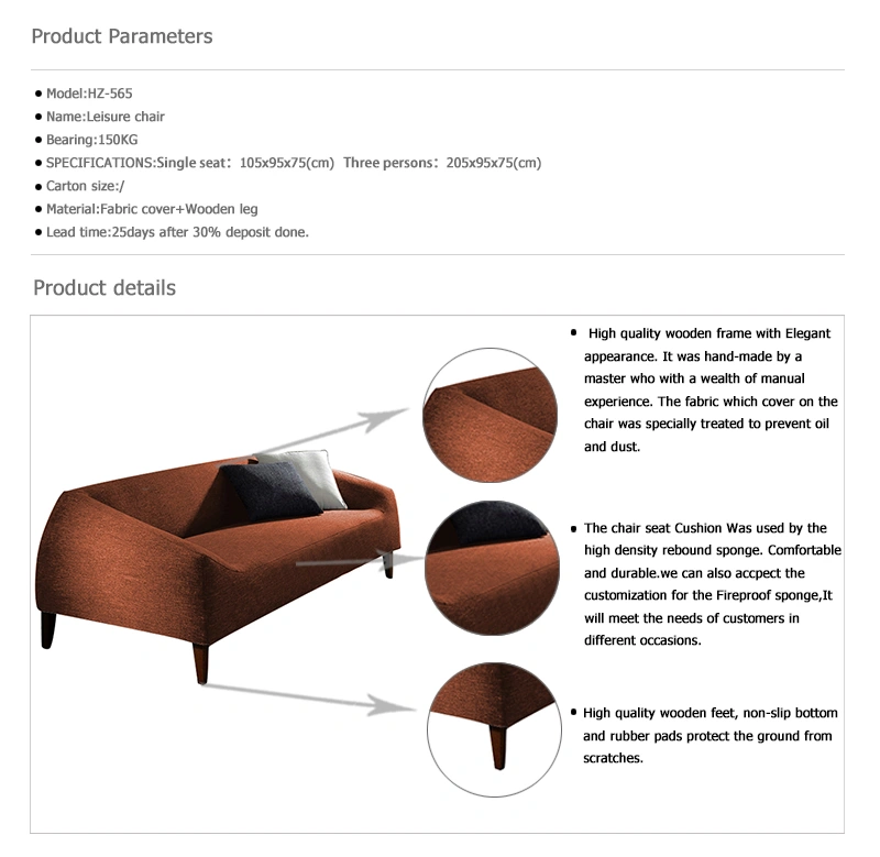 Factory Direct Small Family Double Three Living Room Combination of Modern Minimalist Style Sofa