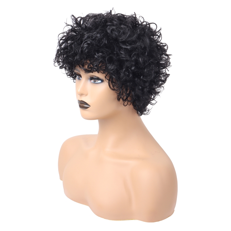 curly wig Wholesale 100% Raw Virgin Cuticle Aligned Brazilian Human Hair for Black Women Short Straight Black Lady  Wigs 1B