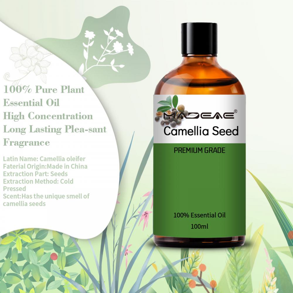 Huile de camélia biologique pure naturelle en gros pure naturel d&#39;huile de camélia de presse froide pour les soins de la peau