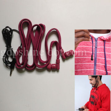 hoodie earphone factory washable earphone drawstring headphone for hood jacket