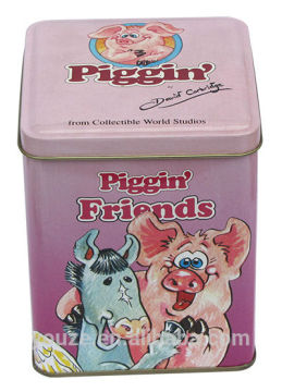 Christmas square cookie tin box