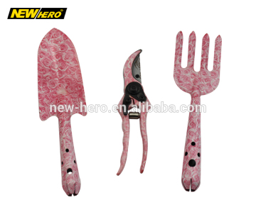 3pcs Steel Hand Garden Tools Set Printing colour Garden tools set