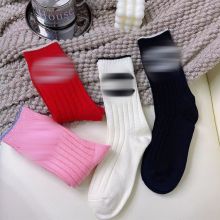 Wholesale Designer Socks - Cute Pink Knitted Cotton Sport Crew Socks for Women