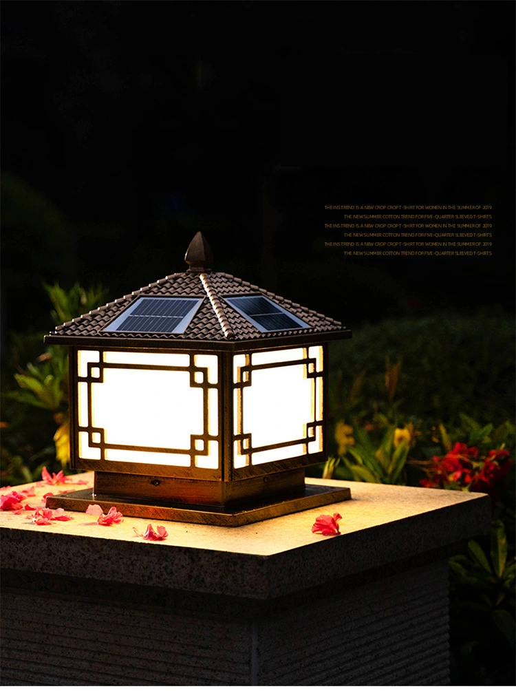 Retro Villa Garden Landscape Door Post Lamp Solar Light