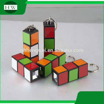 Magical Cube LED key flash light plastic Keychain Light