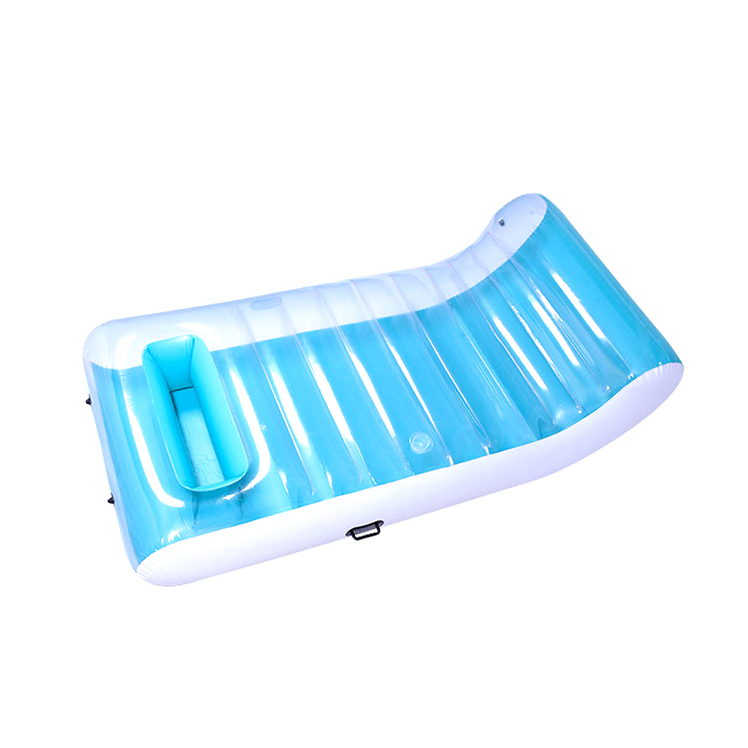 PVC Transparent Inflatable Furniture blue lounge chair