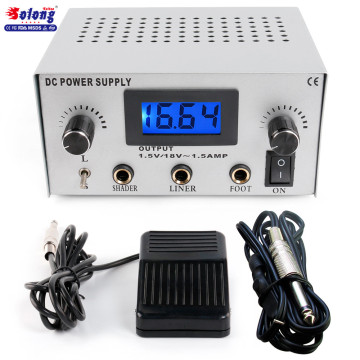 Solong Tattoo LCD Display Silver Super Power Switch Power Supply Unit Tattoo Power Supply