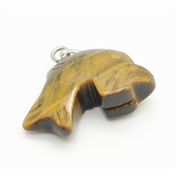 Dolphin Shape Yellow Tiger eye pendant