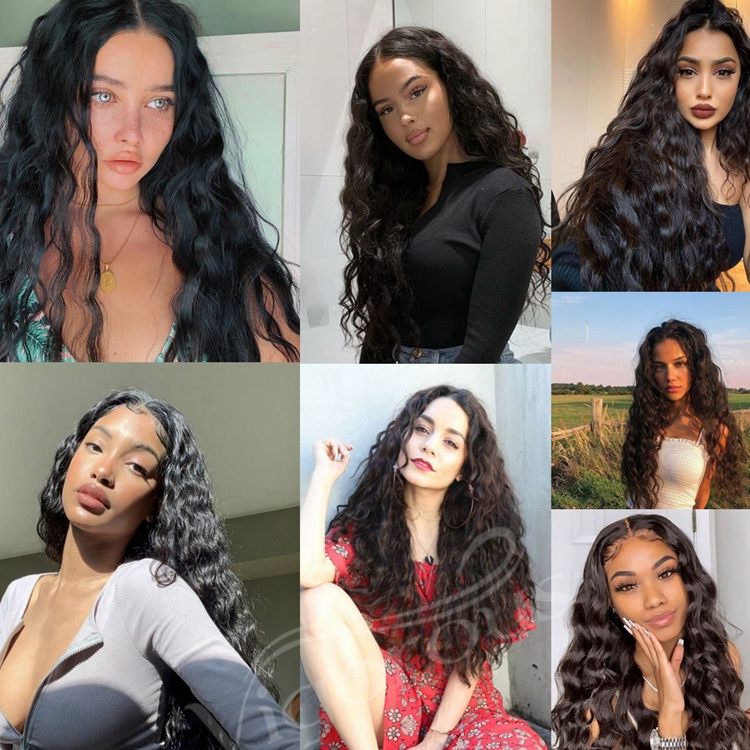 Wholesale U Part Water Wave Futura Curly Long For Black Women Synthetic Lace Wigs Heat Resistant Fiber