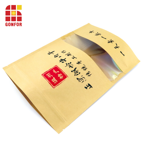 Custom Stand Up Pouch Paper Bags With Window