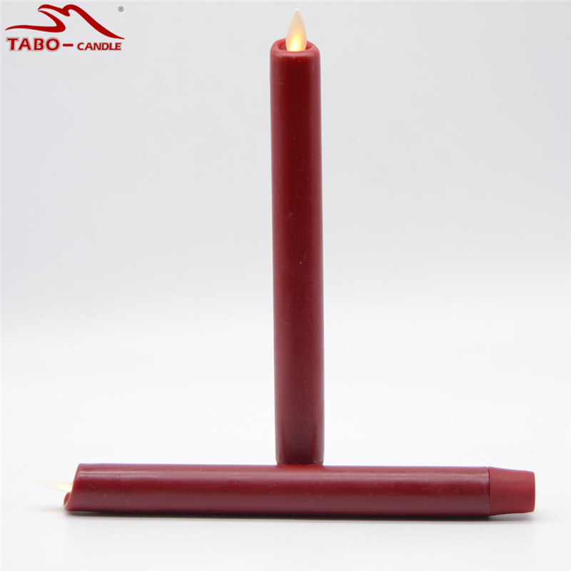 Red Dancing Flame Flameless Led Taper Dinner Candles