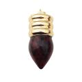 Ampoule de lampe naturelle Pavot Jaspe Cristal Pendentif Plaqué Or