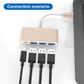 Concentrador Usb-C 4 en 1 con carga rápida