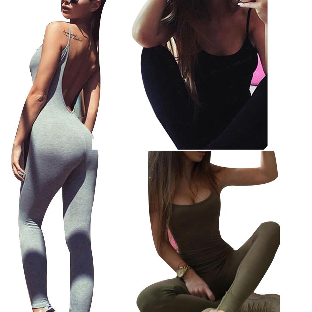 Hot Style Backless Exercise Yoga Pants Jumpsuit Women's Wear