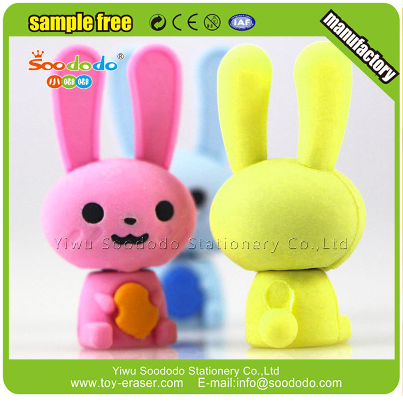 Soododo CHEAP 3D Stationery Rabbit Shape Eraser