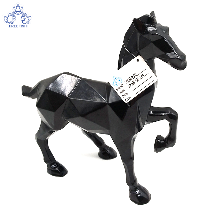 Black Resin Horse Statue