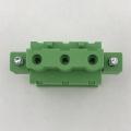 Vertical pluggable terminal block with locking screws