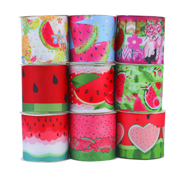 Hot Sale 75mm Watermelon Heat Transfer Grosgrain Ribbon for Hair Bows