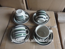 ceramic hand painted cup and saucer