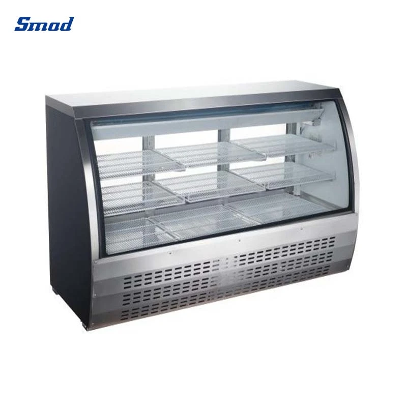 Smad Curved Glass Refrigerated Deli Meat Display Case Showcase Chiller