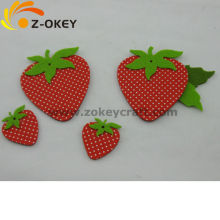 Strawberry shape felt decorations laser cut felt coaster