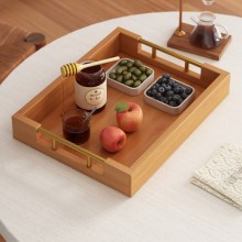 Natural Bamboo Storage Tray with Handles