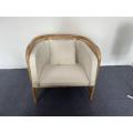 Modern Fields Cane Back White Accent Chair