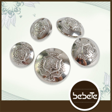Fashionable round silver metal buttons