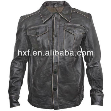 mens leather shirt