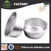 Heat insulated aluminum foil dispsoable round salad container with cover