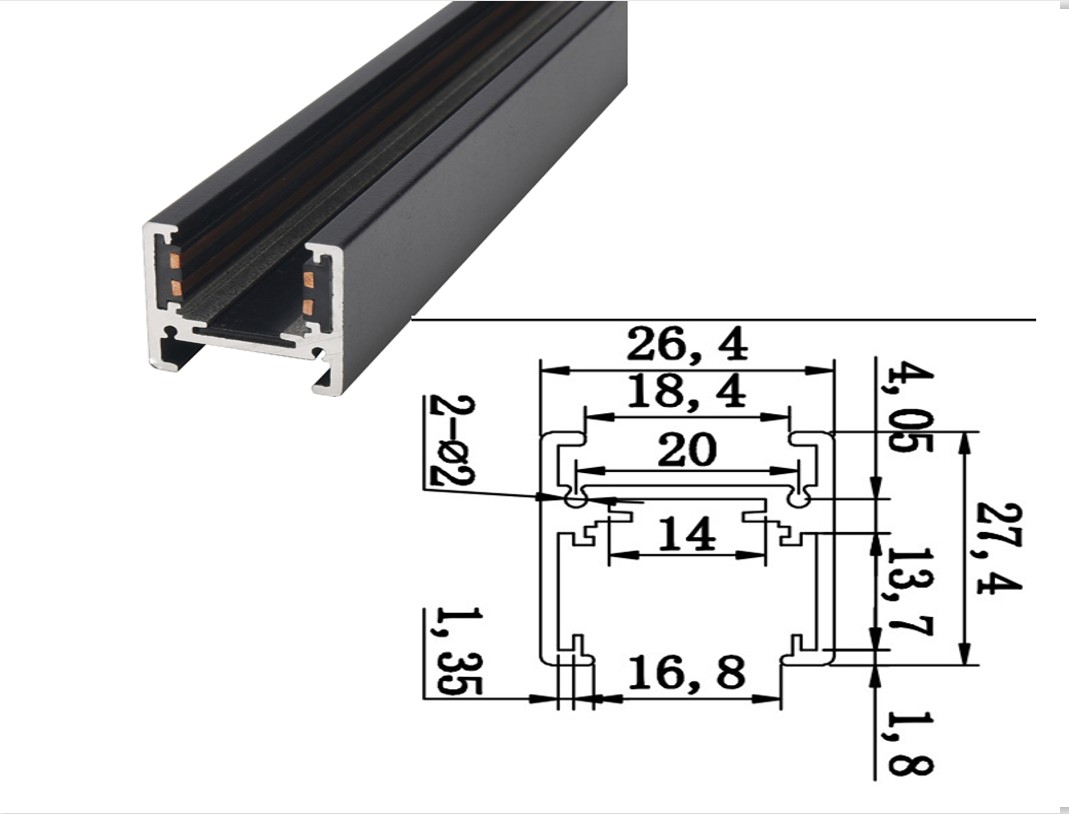 2 wires 3 wires 4 wires single phase 2 phases COB LED magnet lamp track rail gu10 spot light aluminum track rail system