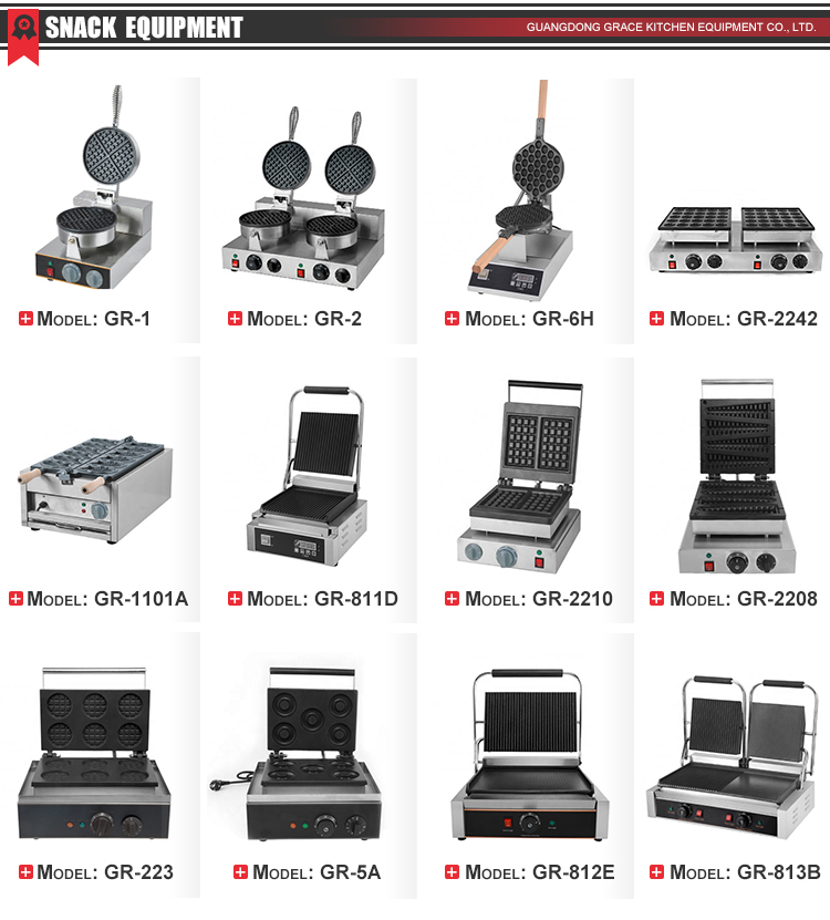 Custom Made Restaurant Kitchen Snack Equipment 6 Stick Sausage Hot dog Waffle Maker