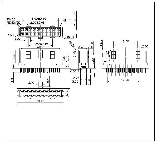 USB3.0 Socket straight solder 20P