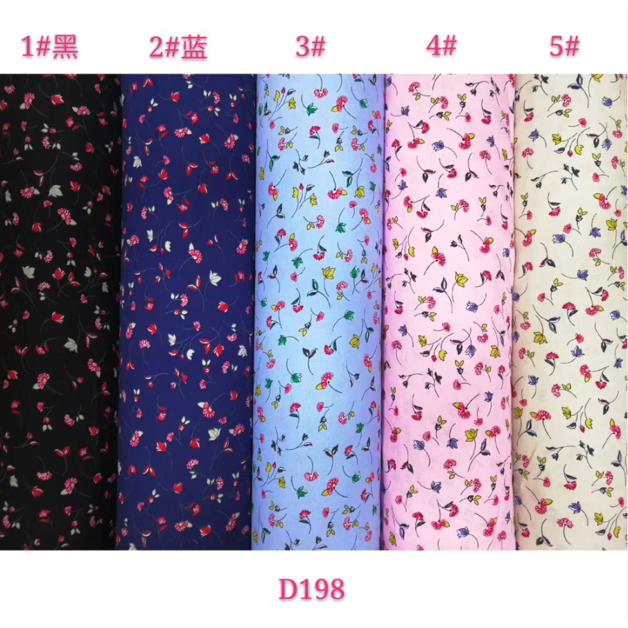 Rayon Challis in hoa bạc hà 100% Rayon Challis Chất lượng làm cho một người mới