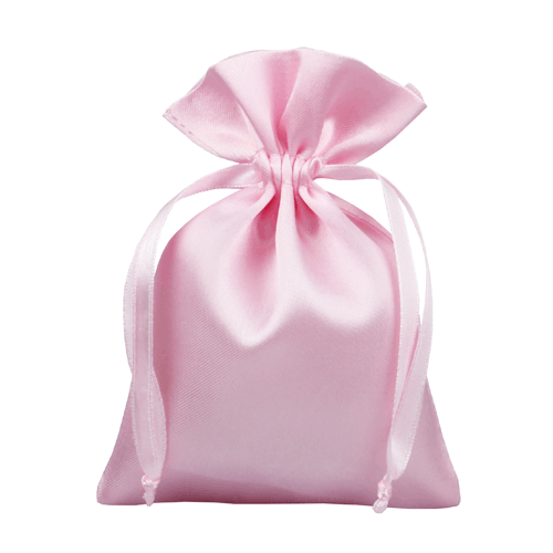 cute pink satin bag pouch for hair bundles