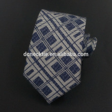 silk wool blend wholesale mens white navy tartan tie