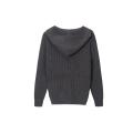 Men's Knitted Cable-Chain Buttoned Shawl Hoodie