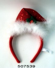 Holiday Santa hat hair hoop