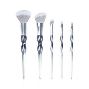 Silver Black Gradient Handle 5pcs Brush Makeup Brush Set