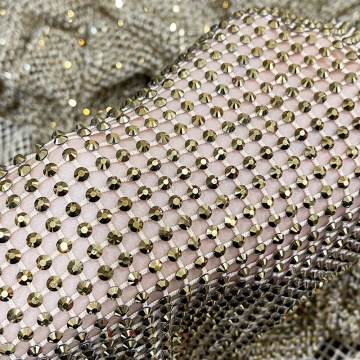 120cm x 100cm Stretch Rhinestone Mesh Fabric Trimming: Crystal Glass Hot Fix Rhinestone Sheet
