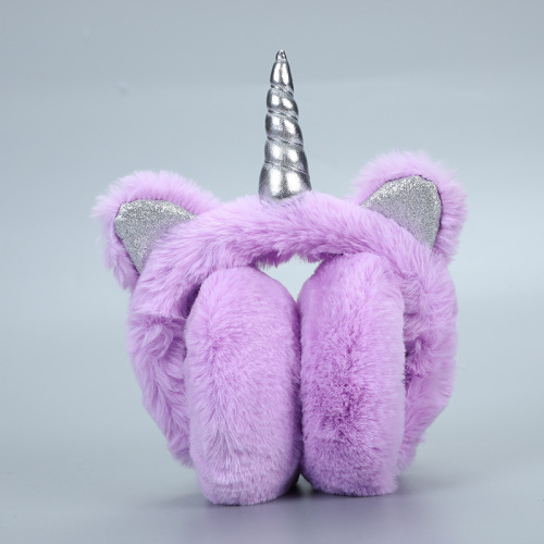 Warm Unicorn Headphones for Girls Winter Fur Ear Muffs For Women Winter Accessories Ear Cover Warmers Women Christmas Headband