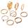 9pcs Fashion Rings Set Wedding Party Engagement Alloy Rings Jewelry Set