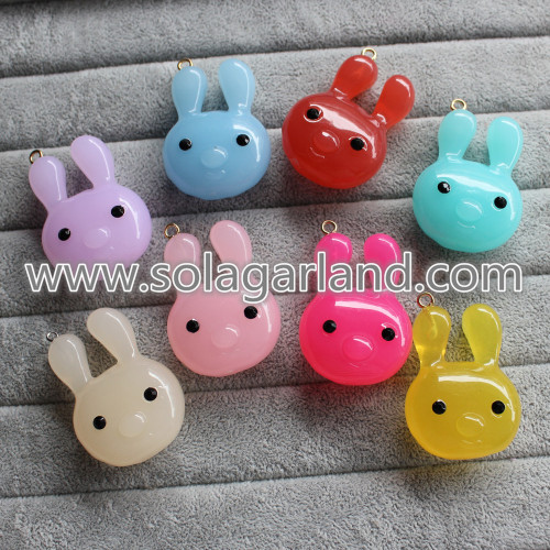 34*46MM Acrylic Plastic Adorable Bunny Beads Rabbit Pendants