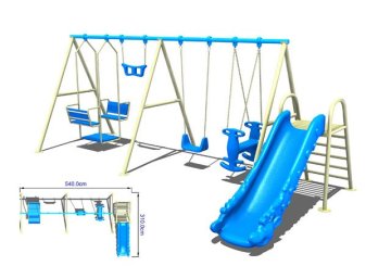 Amusement Park Plastic Playground Swing Sets Slide Equipment